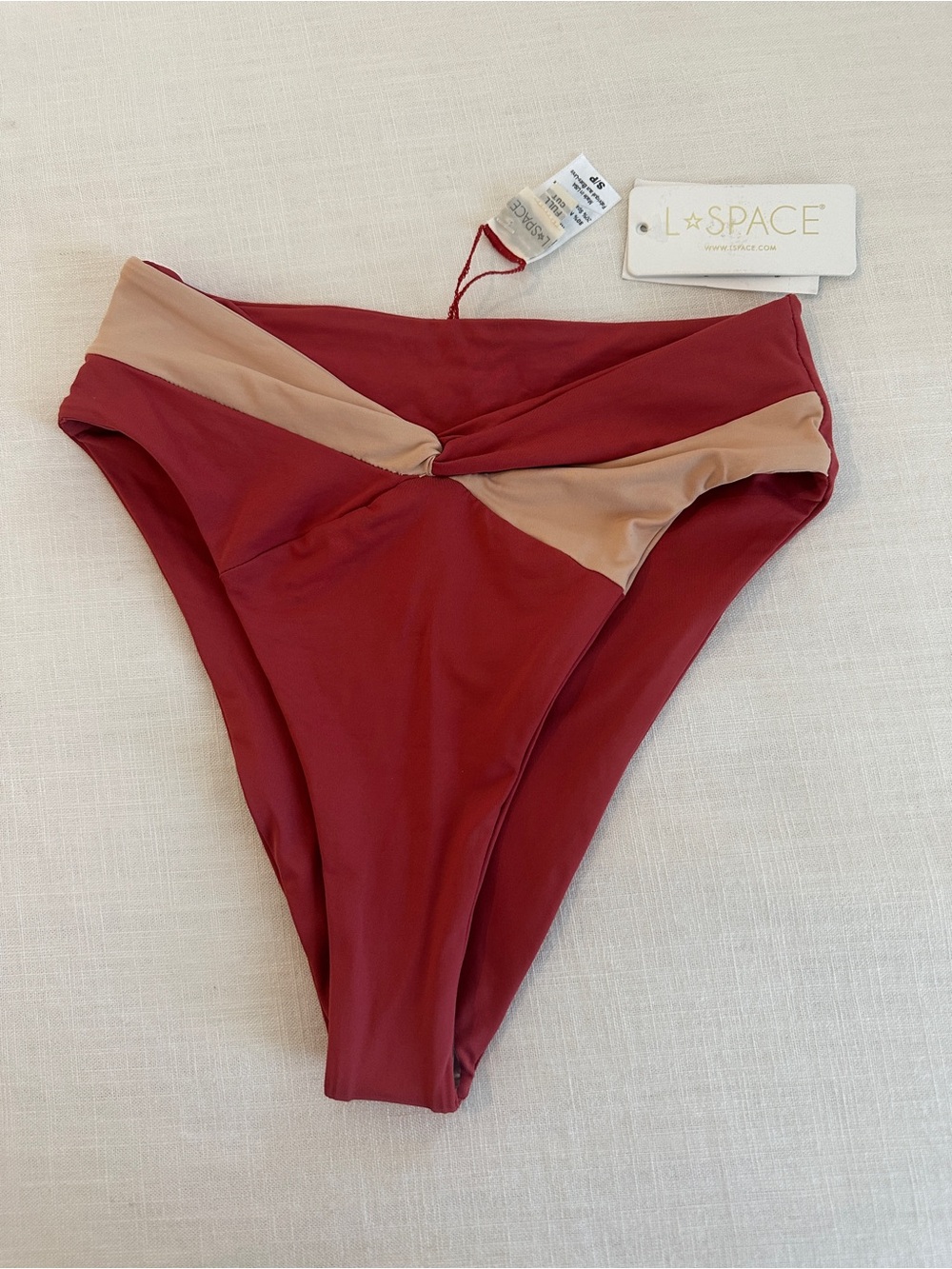 L*Space Nancy Lee Twist High-Leg Bikini Bottom
